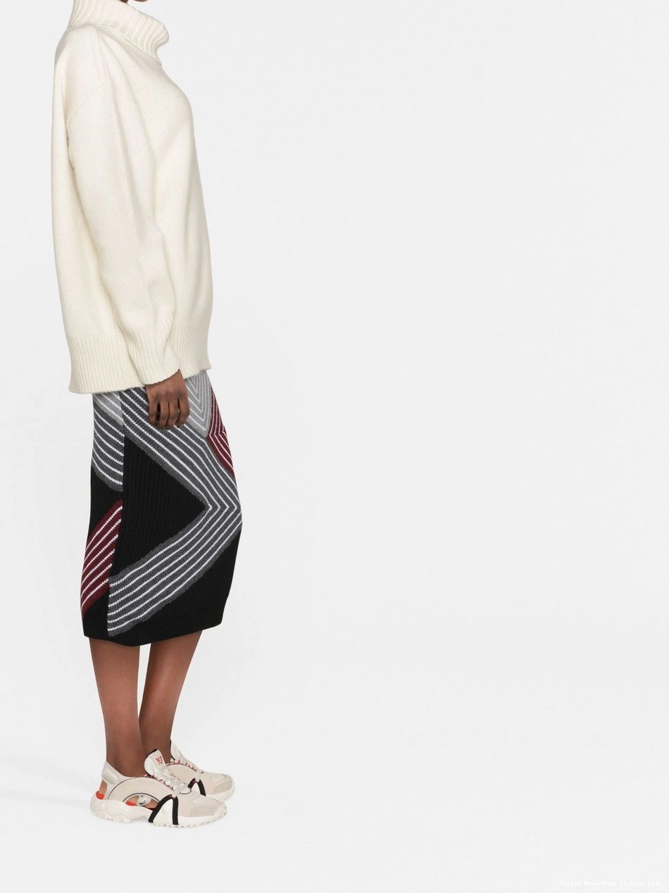 Affordable Women stripes wool 3D skirt Stella McCartney 0810